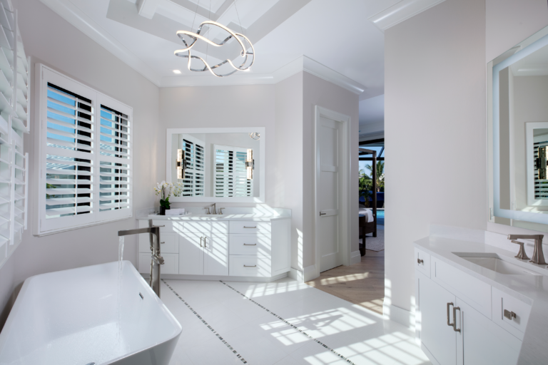 Modern Bathroom with Plantation Shutters