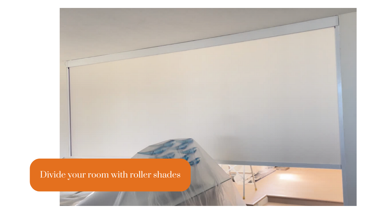 ways to use roller shades beyond the window - room divider