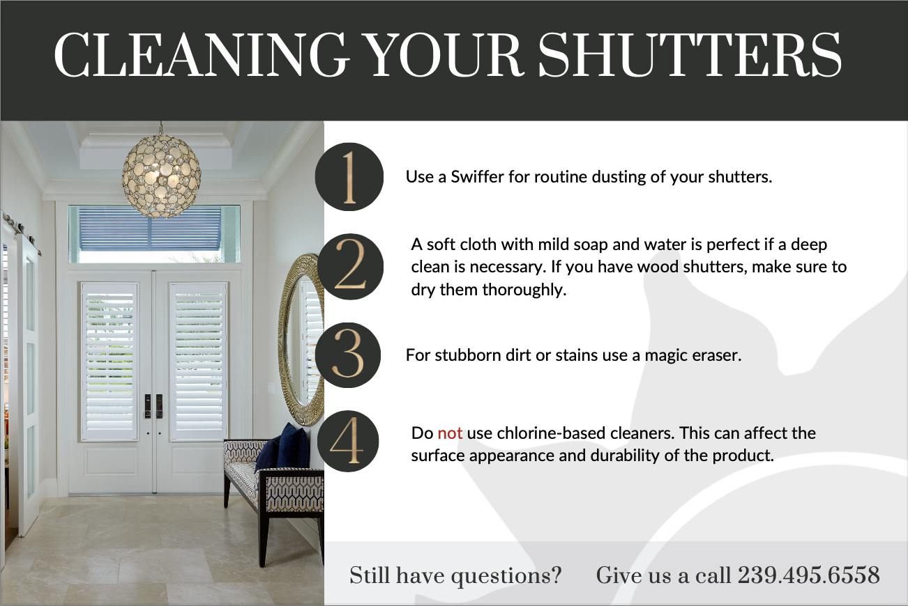 how to clean your plantation shutters