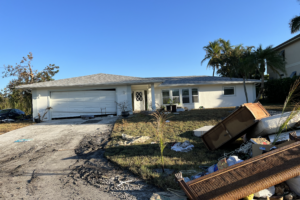 House damaged by Hurricane Ian in Bonita Springs FL